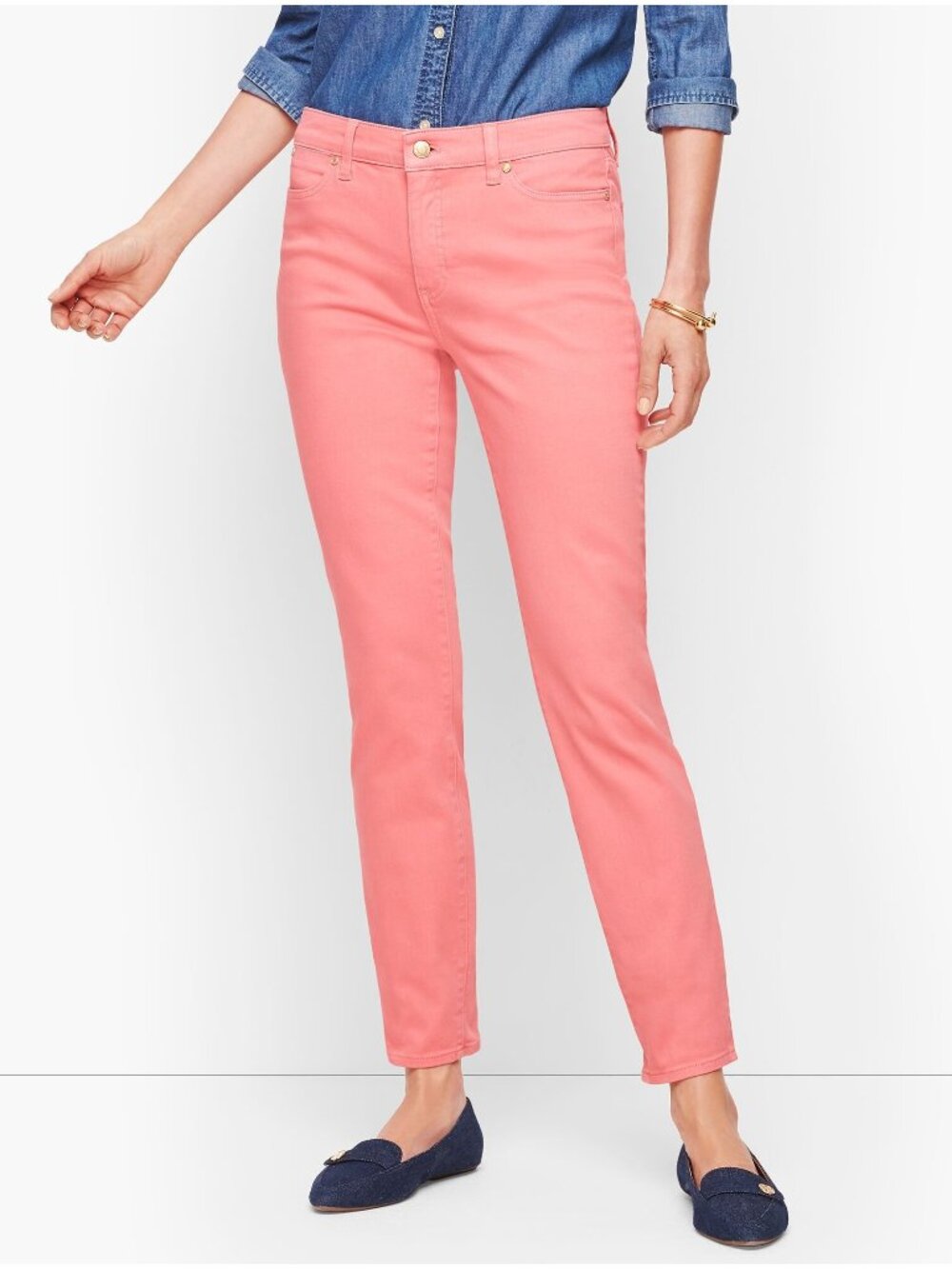 Talbots Simply Flattering Collection Jeggings Jeans Sz 14P High Rise Dusty Peach
